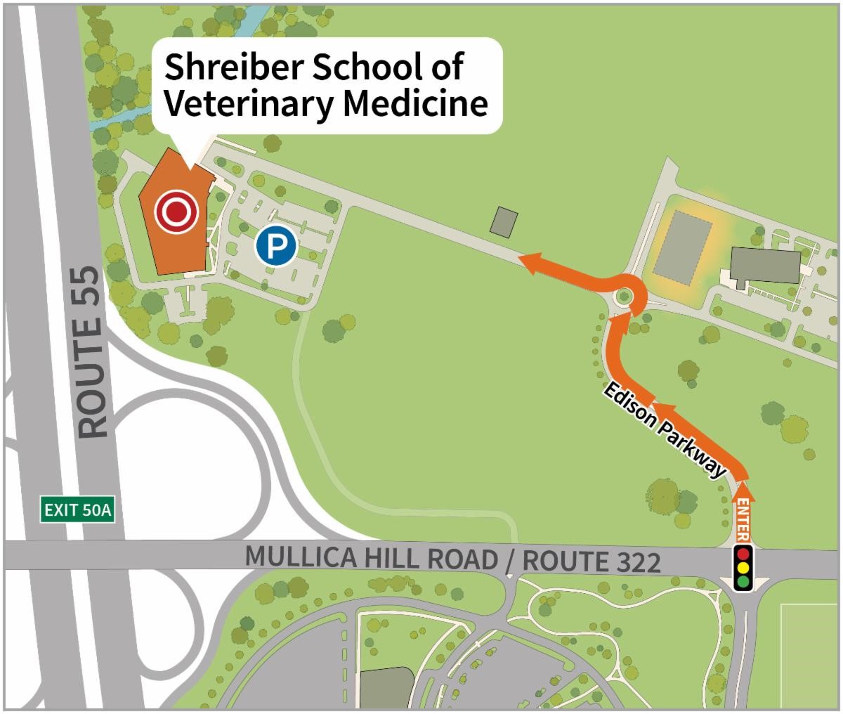 Overhead Map of Veterinary School